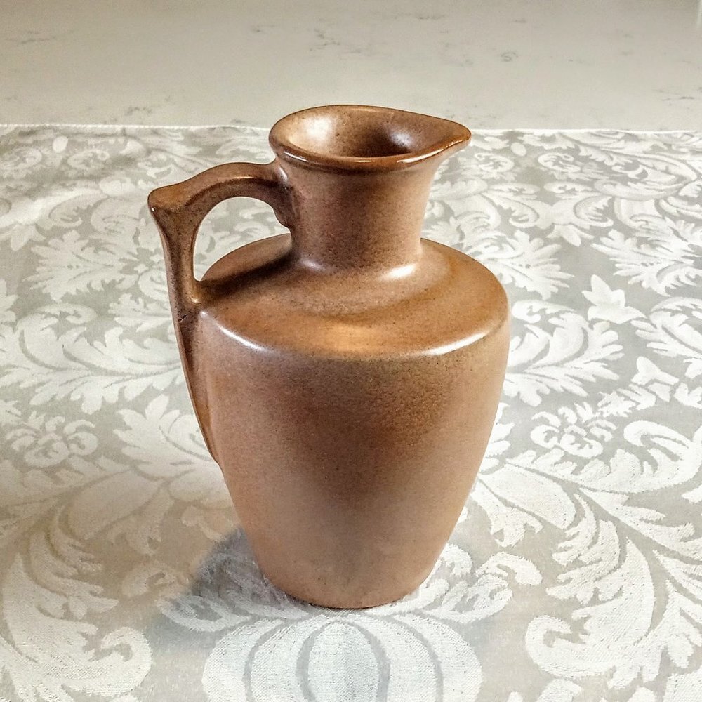Vintage Frankoma Pottery 838 Tan Brown Jug Pitcher